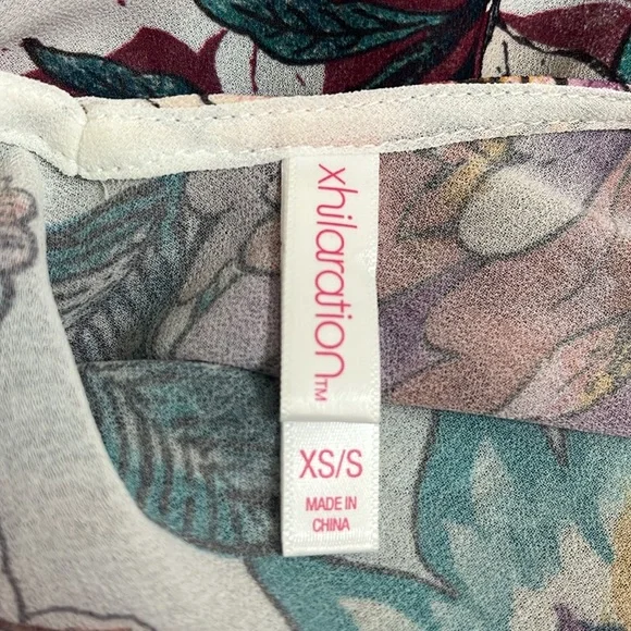 Xhilaration Multicolor Floral Fringe Summer Beach Kimono Coverup - Picture 8 of 9